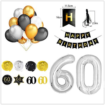 JeVenis 60. Geburtstagsfeier Dekorationen Prost auf 60 Jahre Banner 60. Geburtstag Banner 60 Birthday Party Supplies - Geschenkapp