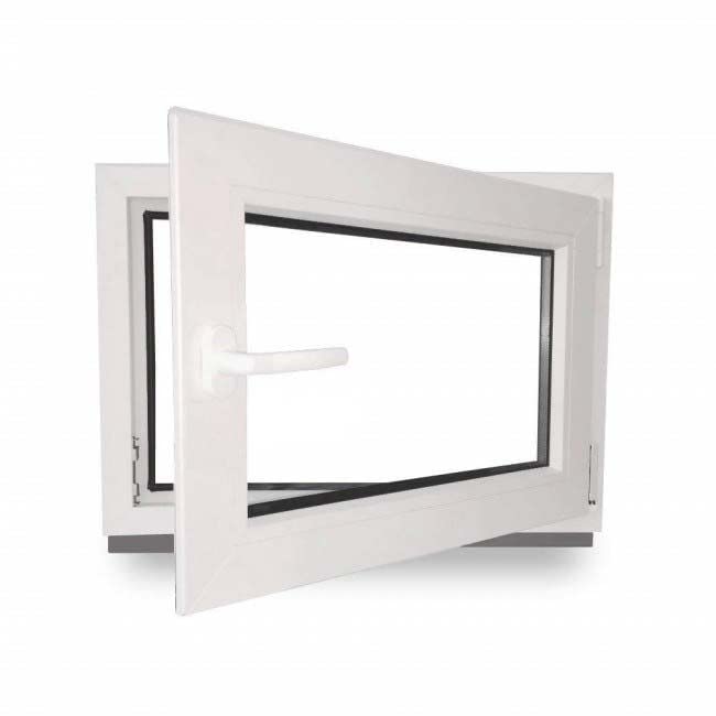 Kellerfenster - Kunststoff - Fenster - weiß - BxH: 120 x 60 cm - 1200 x 600 mm - DIN Links - 3 fach Verglasung - 60 mm Profil - Geschenkapp