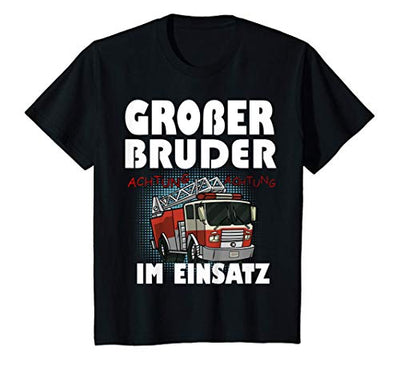 Kinder Feuerwehr Auto Werde Grosser Bruder Geschenk Großer Bruder T-Shirt - Geschenkapp