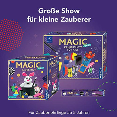Kosmos 680282 - Magic Zauberhut, Lerne einfach 35 Zaubertricks und Illusionen, Zauberkasten mit Zauberstab und vielen weiteren Utensilien, für Kinder ab 6 Jahre - Geschenkapp