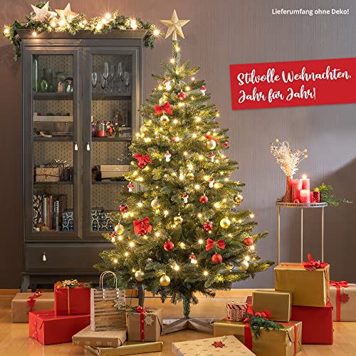 Künstlicher Weihnachtsbaum in Premium Qualität mit FSC-zertifiziertem Holzständer (Brandneu) – Naturgetreu und mit dicht bestückten Zweigen – Künstliche Weihnachtsbäume 180cm oder 220cm - Geschenkapp