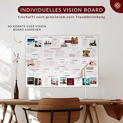 LEBENSKOMPASS Vision Board Set für Paare ”Unsere Zukunft” - Bastelt ein gemeinsames Visionboard und manifestiert euer Leben und Träume - für Partner und Pärchen, Jahrestag Geschenk - Geschenkapp