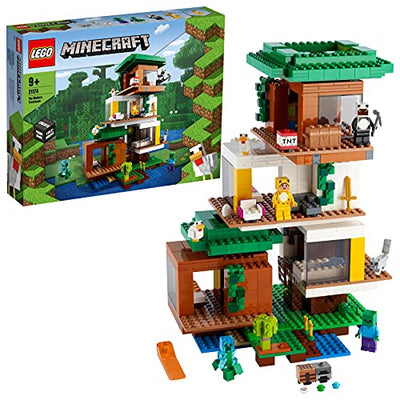 LEGO 21174 Minecraft Das Moderne Baumhaus Spielzeug, Set für Jungen und Mädchen ab 9 Jahren mit Figuren - Geschenkapp