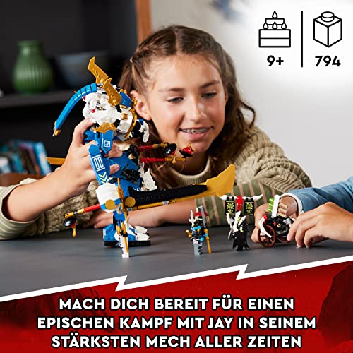 LEGO 71785 NINJAGO Jays Titan-Mech, Ninja-Spielset mit Jay, NYA und grüner Skelett-Krieger Minifiguren, Geschenk zum Geburtstag für Kinder ab 9 Jahren - Geschenkapp
