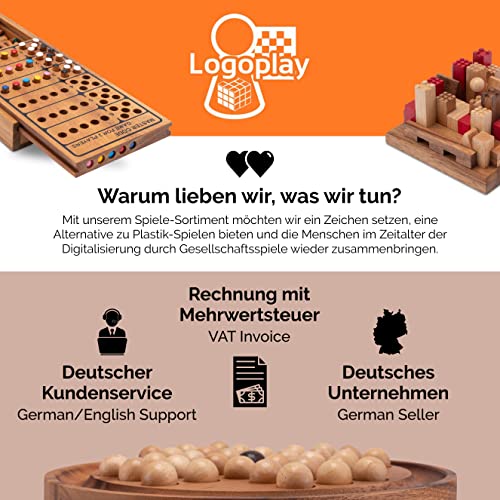 LOGOPLAY Flaschen-Tresor - Schnurpuzzle - Denkspiel - Knobelspiel - Geduldspiel - Logikspiel aus edlem Holz - Geschenkapp