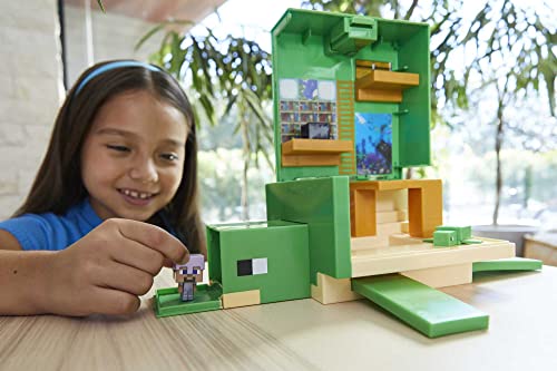Mattel Minecraft HDW14 - wandelbares Schildkröten-Versteck, authentisch verpixeltes Videospiel-Rollenspiel, elektronisch, Action-Spielzeug, Geschenk für Kinder ab 6 Jahren - Geschenkapp