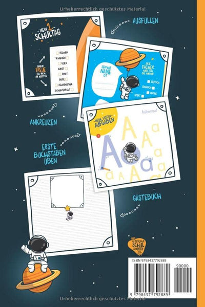 Mein galaktischer erster Schultag: Ein Eintragbuch und Erinnerungsalbum für Jungen zur Einschulung in die 1. Klasse. - Geschenkapp