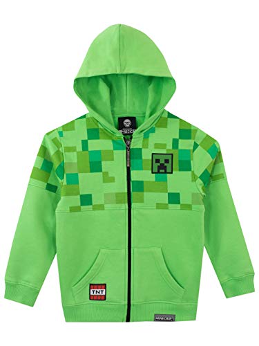Minecraft Jungen Creeper Hoodie, Grün, 146 (Herstellergröße: 10 - 11 Jahre) - Geschenkapp