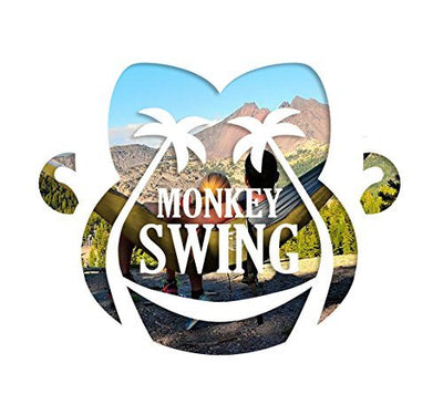 Monkey Swing Reise-Hängematte Ultra Light (275 x 140 cm) Set mit 2X Schwerlastgurt + 2X Karabiner I Outdoor, Travel, Trekking, Camping-Hängematte, Garten, Strand (Schwarz/Weiss) - Geschenkapp