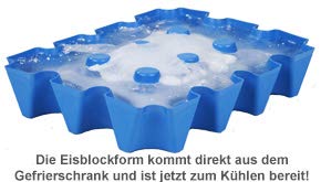 Monsterzeug Bierkühler, Eisblockform für Bierkisten, Für Kasten mit 20 x 0,5 l Flaschen, blau - Geschenkapp