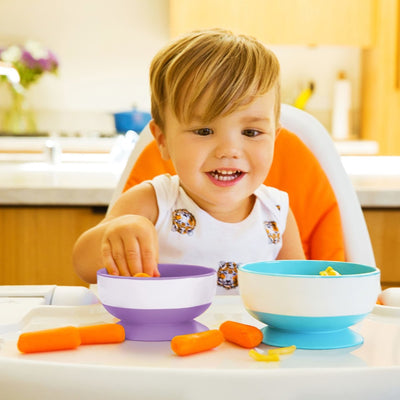 Munchkin Kinderteller mit Saugnapf-Fuß, rutschfester Esslernteller für Babys und Kleinkinder ab 6 Monaten, BPA-frei, ideal zur Beikosteinführung, mikrowellen- und spülmaschinengeeignet, 3er-Set - Geschenkapp