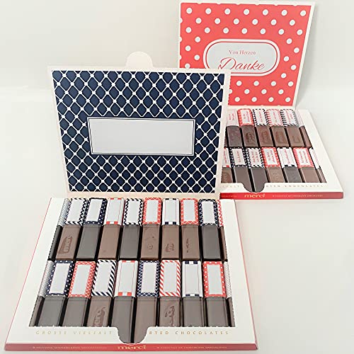 Netti Li Jae ® Aufkleber Set für Merci Schokolade für 2 persönliche Geschenke: Das persönliche Dankeschön und kreative Geschenkidee (Mama & Papa) - Geschenkapp