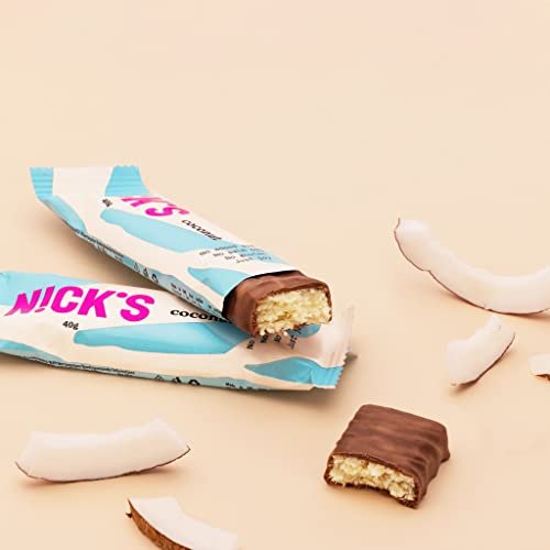 NICKS Schokolade Keto Riegel Favoriten Mix mit Schokoriegel ohne Zuckerzusatz, Glutenfrei, Low carb Süßigkeiten (12 Snacks bars) - Geschenkapp