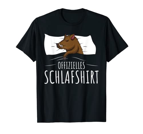 Offizielles Schlafshirt Wildschwein Jäger Keiler T-Shirt - Geschenkapp