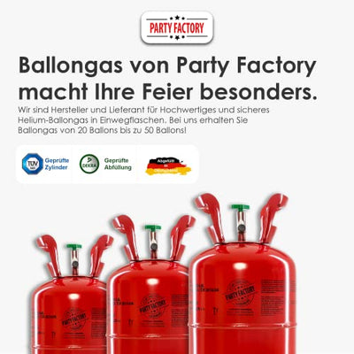 Party Factory Ballongas Helium für 30 Luftballons Heliumgas Gasflasche - Geschenkapp