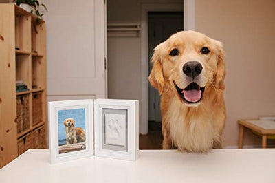 Pearhead Pet Pawprints Desk Picture Frame and Imprint Kit, No Mess Pet Paw Print Frame, Keepsake Memorial Dog and Cat Frame, White - Geschenkapp