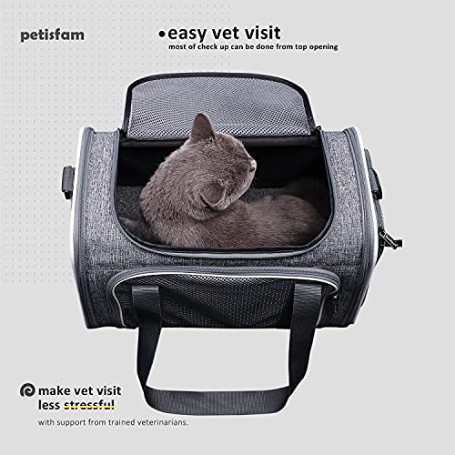 petisfam Top-Load-Tragetasche für mittelgroße Katzen, zusammenklappbar und ausbruchsicher - Geschenkapp