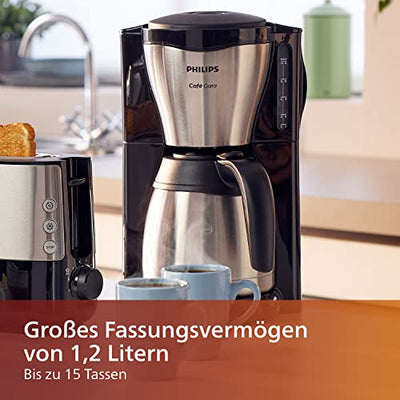 Philips Domestic Appliances HD7546/20 Gaia Filter-Kaffeemaschine mit Thermo-Kanne, schwarz/metall - Geschenkapp