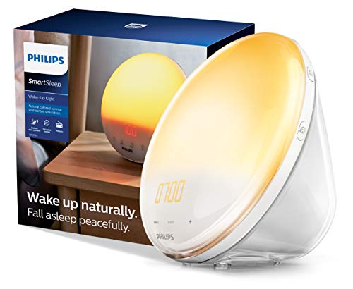 Philips HF3531/01 Wake-Up Light (Sonnenaufgangfunktion, Touchdisplay, 7 Wecktöne, digitales FM Radio, Tageslichtwecker) - Geschenkapp