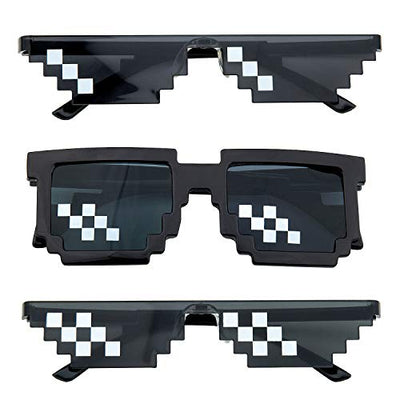 Pixel Sonnenbrille, Comius Sharp [3 Pack] Mosaik-Gläser, Thug Life Brille, Deal mit ihm Brille, Pixelbrille, Neuheit Sonnenbrille, Gusspower Thug life Brille, Mosaik Sonnenbrille für Frauen und Männer - Geschenkapp