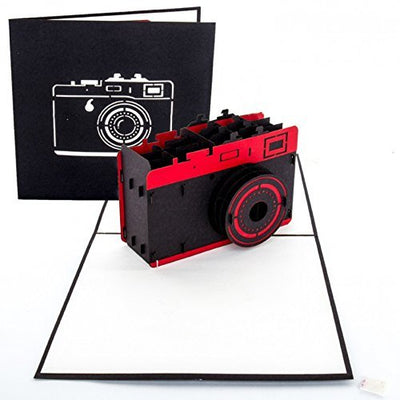 Pop Up Karte "Kamera" – 3D Geburtstagskarte Fotograf, Grußkarte & Glückwunschkarte für Foto Fans als Geschenk, Geschenkverpackung oder Geschenkgutschein für Fotoapparat & Digitalkamera - Geschenkapp