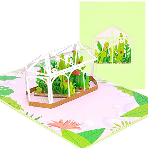 PopLife Greenhouse Garden 3D Pop Up Karte – Valentinstags-Geschenk, Muttertag, Für einen Gärtner oder grüner Daumen – perfekt für Pflanzenliebhaber, für Mutter, für Frau, Tochter, für Freundin, Oma. - Geschenkapp