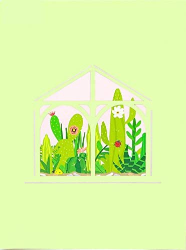 PopLife Greenhouse Garden 3D Pop Up Karte – Valentinstags-Geschenk, Muttertag, Für einen Gärtner oder grüner Daumen – perfekt für Pflanzenliebhaber, für Mutter, für Frau, Tochter, für Freundin, Oma. - Geschenkapp