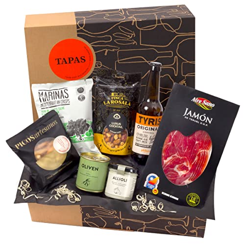 Präsentkorb Spanische Delikatessen - TAPAS I gefüllter Geschenkkorb mit Bier & Spezialitäten aus Spanien I köstliches Geschenk für Männer & Frauen - Geschenkapp