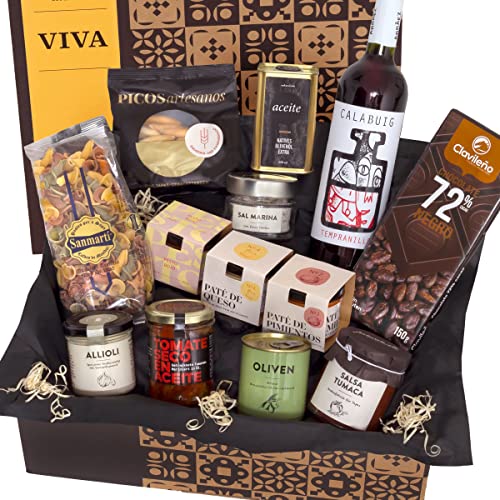 Präsentkorb "Viva" mit spanischen Delikatessen | Dekorative Geschenk-Box mit ausgewählten spanischen Spezialitäten | Feinkost-Geschenk - Geschenkapp