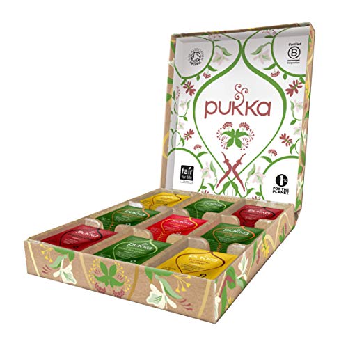 Pukka Aktiv Selection Geschenk Box, Kollektion ausgewählter Bio-Kräutertees (1 Box, 45 Teebeutel) 77 g, 45 Stück - Geschenkapp