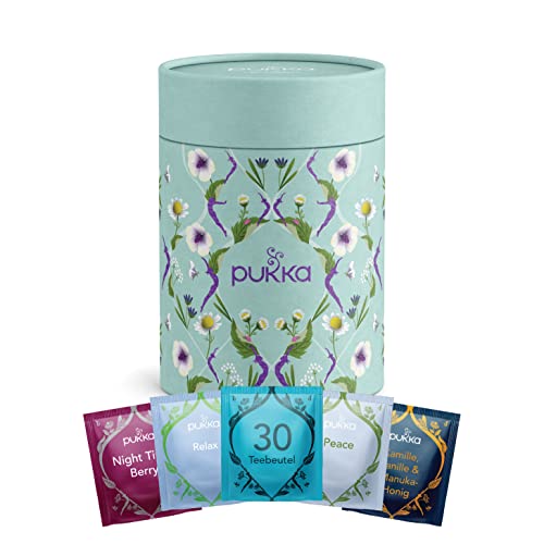 Pukka Bio-Tee Seelenzauber Geschenkdose Bio Umweltfreundliches Geschenk 5 Tee-Varianten 30 Teebeutel - Geschenkapp