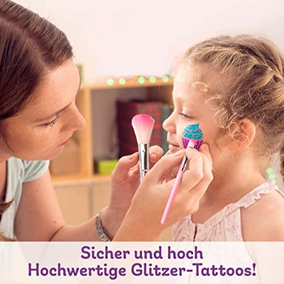 Purple Ladybug Glitzer Tattoo Set Kinder - 9 Glitzerfarben mit 175 Kinder Tattoo Designs - Tolle Geburtstagsgeschenk für Mädchen - Temporary Tattoo Geschenk Für Mädchen 6 7 8 9 10 Jahre - Geschenkapp