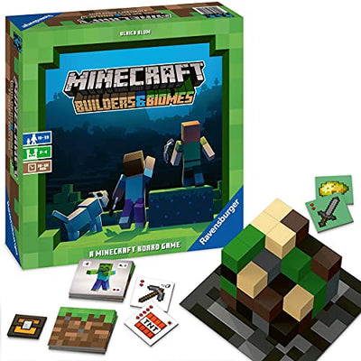 Ravensburger Familienspiel 26132 - Minecraft Builders & Biomes - Gesellschaftsspiel für Kinder und Erwachsene, für 2-4 Spieler, Brettspiel ab 10 Jahren - Geschenkapp