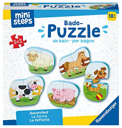 Ravensburger ministeps 4167 Bade-Puzzle Bauernhof - Badespielzeug, Spielzeug ab 18 Monate - Geschenkapp