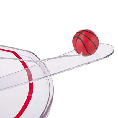 Relaxdays Basketball, transparent Trinkspiel, lustig, 6 Glas Shotgläser, Korb + Ball, Partyspiel HxBxT 22,5 x 24 x 44 cm, Standard - Geschenkapp