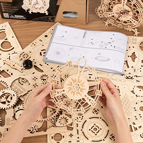 RoWood 3D Puzzle Eule Uhr Modellbau aus Holz mit Timer - DIY Holzpuzzle Modellbausatz Bastelsets für Erwachsene - Handwerk Holzbausatz Geschenk zum Geburtstag/Weihnachten - Geschenkapp