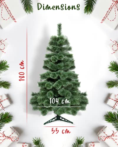 Saska Garden Künstlicher Weihnachtsbaum 180cm - Christbaum - Weihnachtsbaum Künstlich - Tannenbaum Künstlich 177 Spitzen Künstliche Weihnachtsbäume | Christmas Tree Saisonale Deko - Geschenkapp