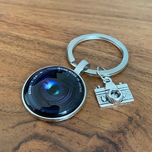 Schlüsselanhänger Kamera Objektiv Fotograf | Geschenk für Fotografen Hobby (Model 2 - Blau) - Geschenkapp