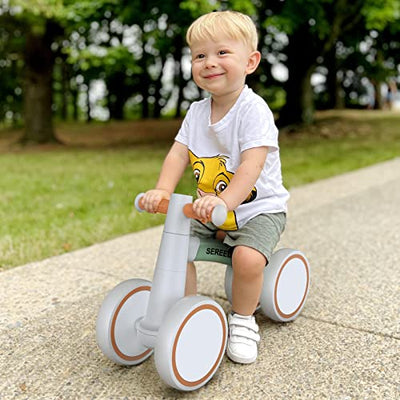 SEREED Kinder Laufrad ab 1 Jahr, Lauflernrad Spielzeug für 12-24 Monate Baby, Erstes Fahrrad ohne Pedal mit 4 Rädern für Jungen und Mädchen, Kleinkinder Erste Geburtstag Geschenk - Geschenkapp