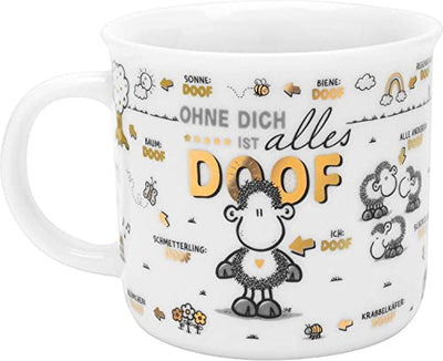 Sheepworld Tasse "Ohne Dich ist alles doof" | Porzellan, 40 cl | Tasse für Kaffee und Tee, Tasse mit Spruch | 48080 - Geschenkapp