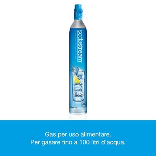 SodaStream Crystal 2.0, mit spülmaschinenfester Glasflasche für Ihr Sodawasser inkl. 1 Zylinder und 1 Glaskaraffe 0,6l Farbe: Titan/Silber, Gebürsteter Stahl, 130 cm - Geschenkapp