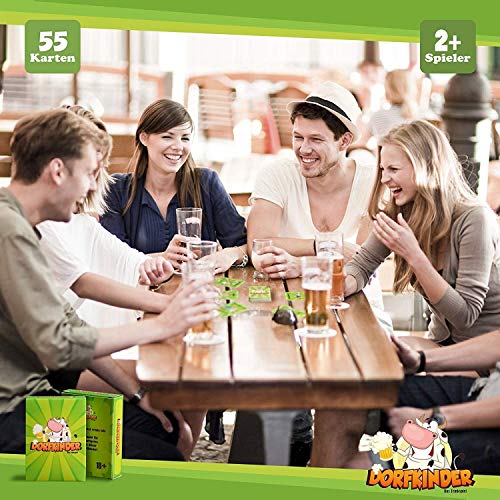 Spielehelden Dorfkinder - das lustige Trinkspiel mit Karten - ideal als witzige Geschenke für Männer - lustige Partyspiele und Trinkspiele für Erwachsene - Saufspiele Trinkspiele Partyspiele ab 18 - Geschenkapp
