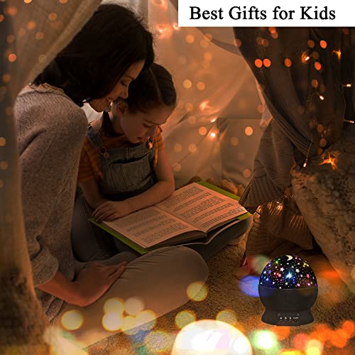 Sternenhimmel Projektor für Kinder 1-10, LED Sternenprojektor Nachtlichter Kinder, 360° drehbarer mit 8 Farben Schlaflichter Kinderzimmer Deko Nachtlicht, Geburtstags Weihnachtengeschenke für 2-9 - Geschenkapp