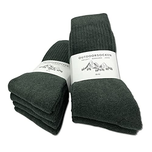 Strumpfbote 8 Paar robuste Outdoor Socken | Besonders strapazierfähig | Wander – Jäger – Army Socken (43-46, Grün) - Geschenkapp