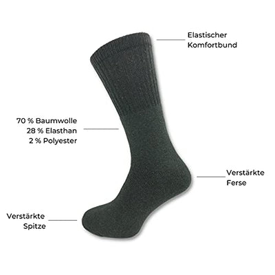 Strumpfbote 8 Paar robuste Outdoor Socken | Besonders strapazierfähig | Wander – Jäger – Army Socken (43-46, Grün) - Geschenkapp