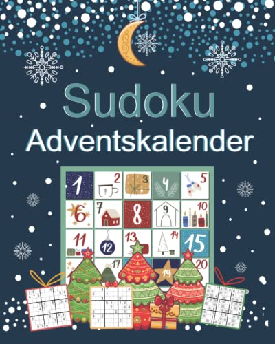 Sudoku Adventskalender: Rätsel Adventskalender mit 200 Sudoku in 3 Schwierigkeitsstufen von leicht bis schwer | Skandinavische weihnachtliche Motive - Geschenkapp