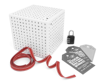 SURPRISA Rätselbox | Geldgeschenke Verpackung, Gutscheine zum Geburtstag oder Weihnachten | kleine Geschenkbox Worträtsel, weiß - Geschenkapp
