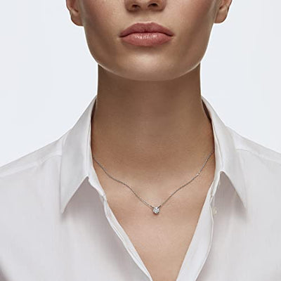 Swarovski Attract Halskette, Rundschliff, Weiß, Rhodiniert - Geschenkapp