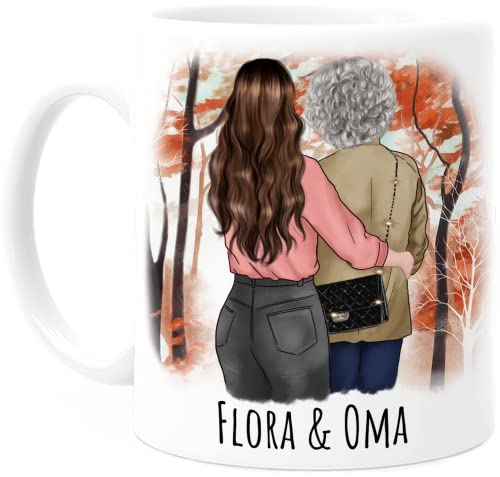 Tassenliebling® Personalisierte Oma Tasse mit Enkelkind - Besonderes Oma Geschenk zum Geburtstag für die beste Oma der Welt - Geburtstagsgeschenk - Geschenkapp