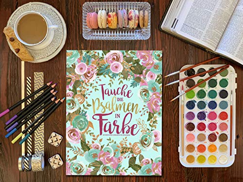 Tauche die Psalmen in Farbe: Ein christliches Ausmalbuch für Erwachsene: Ein einzigartiges religiöses Buch mit 45 Bibelversen zum Ausmalen - Geschenkapp